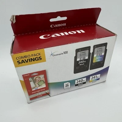 Canon ChromaLife 100 PG-240XL CL-241XL Color Ink Glossy Photo Paper Combo Pack - Image 1 of 2