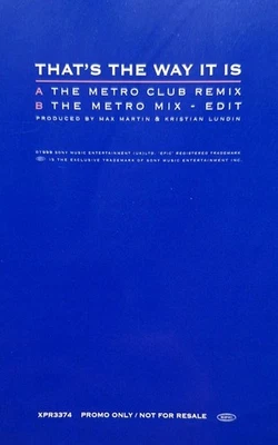 Celine "That's The Way It Is" 1999 Epic Records 12" Metro Club Remix - Image 1 of 4
