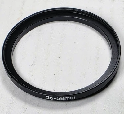 55-58mm Metal Step Up Adapter Ring 55mm Lens to 58mm Filter Converter E55-E58 - Image 1 of 4