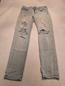 American Eagle Super Super Stretch Jeans Damen High-Rise Gr. 6 helle Waschung - Bild 1 von 7