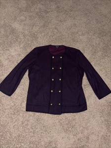 Chaqueta de punto Misook para mujer púrpura borgoña doble botonadura XL - Imagen 1 de 10