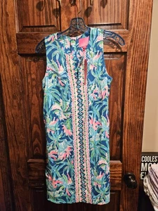 lilly pulitzer dress Nwt Floral Vibrant V Neck Zip Up Back - Picture 1 of 4