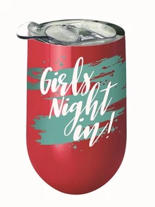Girls Night In Stainless Wine Tumbler Insulated With Lid 14 Ounces - Imagen 1 de 1