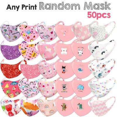 15-100 Pack - Unisex Kids Washable & Reusable Face Masks Pink Random Wholesale - Image 1 of 2