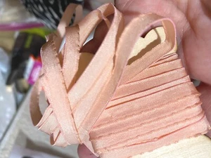 Ombre Shaded Lettuce Edge Ribbon Flower Making Pink 1yd Made in France - Picture 1 of 2