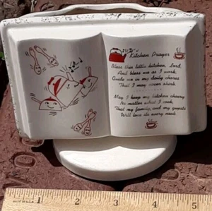 Vtg Kitchy Happy Anthropomorphic Utensils Kitchen Prayer Planter/Pen Holder - Picture 1 of 9