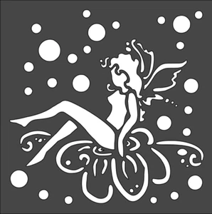 1- 8x8 inch Custom Cut Stencil, (VH-39) Fairy - Picture 1 of 1