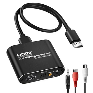 HDMI ARC Audio Extractor, 4K@60Hz HDMI to HDMI + 3.5Mm AUX Stereo Out+ Optical T - Picture 1 of 9