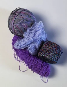 Purple and Blue Fiber Arts Yarn Bundle Specialty Lot for Arts & Crafts Projects - Picture 1 of 1