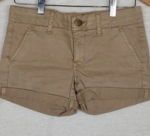 Pantalones Cortos America Eagle Mujer 2X3" Elastizados Midi Caqui Elastizados Puños Dobladillo Informal - Imagen 1 de 13