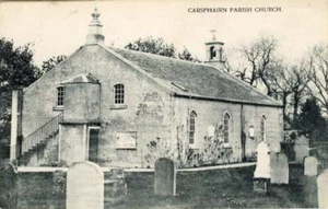 PRINTED POSTCARD OF CARSPHAIRN CHURCH (NEAR DALRY) KIRKCUDBRIGHTSHIRE, SCOTLAND - Picture 1 of 2