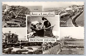 1963 RPPC Typing CAT  Bognor Regis W. Sussex England Multi-View Seaside Postcard - Picture 1 of 3