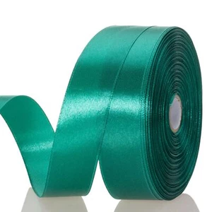 Teal Satin Ribbon 1 Inch x 50 Yards for Gift Wrapping Floral Bouquets Crafts - Picture 1 of 5