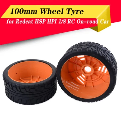 2x Kunststoffräder Gummireifen 17mm Sechskant für Redcat Carson Hobao 1/8 RC Car - Bild 1 von 4