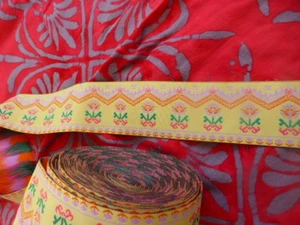 neuf 1m,30x4cm,50 galon  tissage tres  ancien  vétements ,ameublement  - Picture 1 of 3