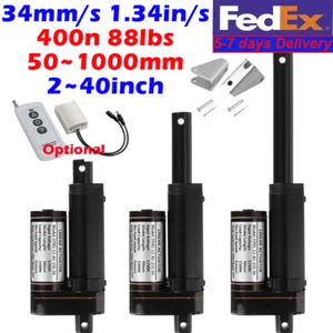 High Speed 1.34in/s 400N 88lbs Linear Actuator Stroke 50MM-1000MM 12V Waterproof - Picture 1 of 41