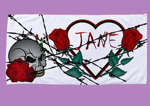 personalised photo goth design hand towel - Picture 1 of 3