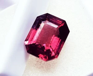 Granato Rodolite Naturale 9,80 Ct Forma Radiante Pietra Preziosa Sciolta Certificato - Foto 1 di 6