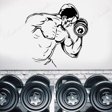 Gym Sign Fitness Bodybuilding Weightlifting Sport Wall Sticker Interior Removabl