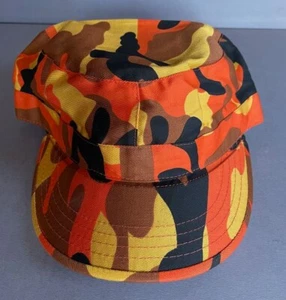 NEW blaze orange hunting camouflage cotton army cadet fitted ball cap hat 7.25 - Picture 1 of 6