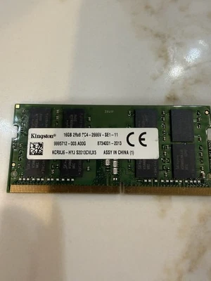 Kingston ‎KVR26S19S8/16 16GB PC4-21300 (DDR4-2666) SO-DIMM Memory - Image 1 of 2