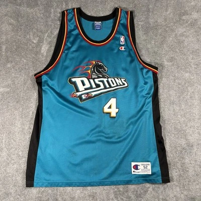 Vintage Champion NBA Joe Dumars #4 Detroit Pistons Basketball Jersey Sz 52 -USA- - Image 1 of 4