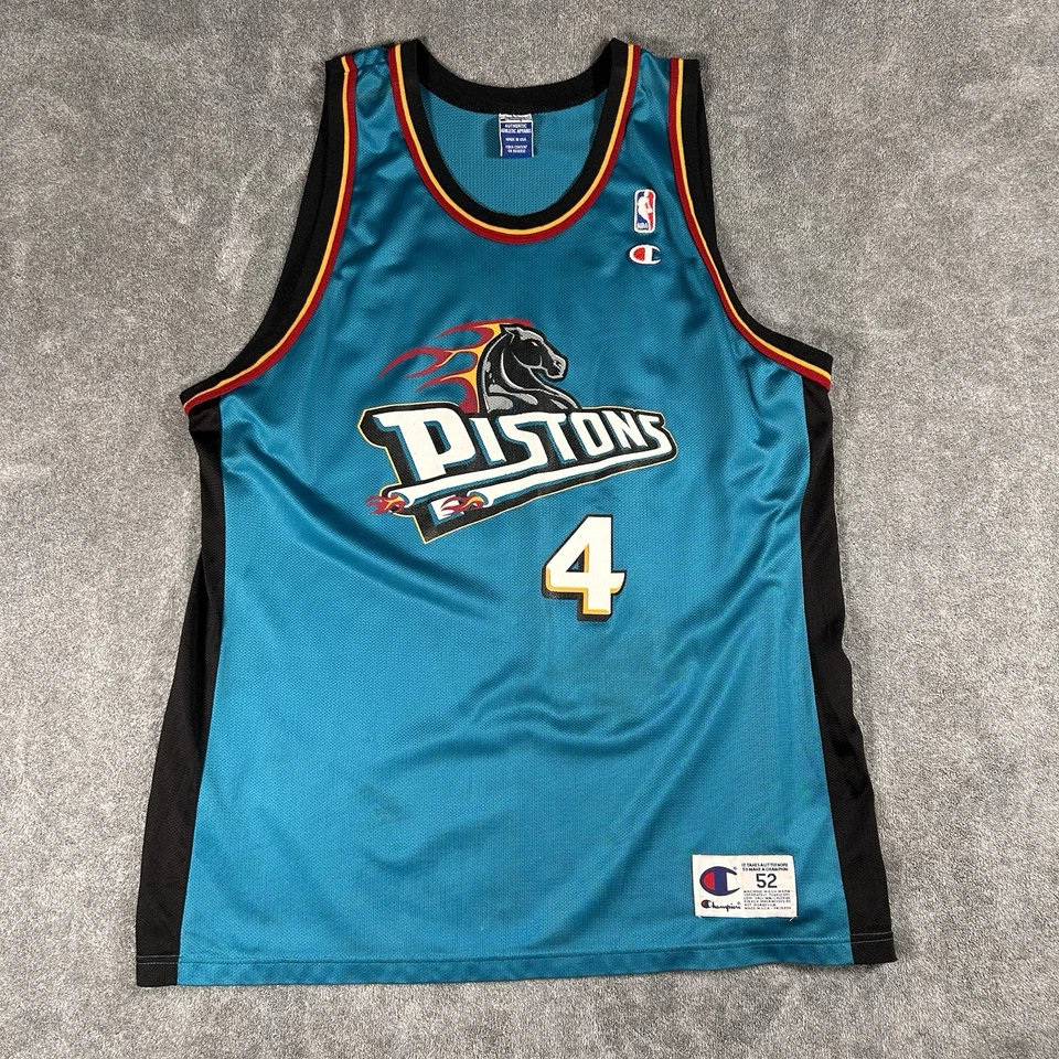 Camiseta deportiva de baloncesto vintage campeón NBA Joe Dumars #4 Detroit Pistons talla 52 -EE. UU.- Foto 1 de 4