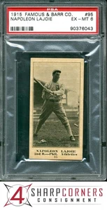 1916 FAMOUS & BARR CO #95 NAPOLEON NAP LAJOIE HOF FANATICS-A TOP 30% POP 2 PSA 6 - Picture 1 of 4