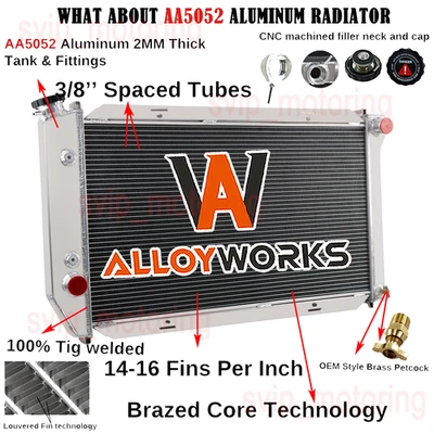 4-ROW 62MM RADIATOR FOR 72-79 FORD LTD II TORINO MERCURY COUGAR LINCOLN MARK V8. - Image 1 of 4