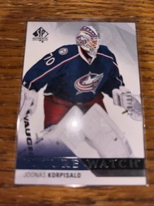 2015-16 UD SP Authentic Future Watch Joonas Korpisalo 318/999 Columbus Blue Jack - Picture 1 of 2
