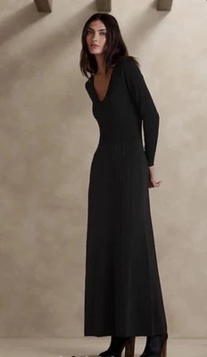 Banana Republic Aicha Maxi Sweater Dress Sz M Black Retails $200! NWT - Image 1 of 4