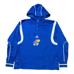 Adidas Kansas Jayhawks Damen Pullover Mesh Hoodie Royal Blau Weiß Größe S - Bild 1 von 6