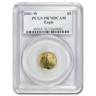 2001-W 1/10 oz Proof American Gold Eagle PR-70 PCGS - Image 1 of 3