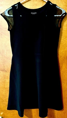 Vestido patinador manga malla jacquard The Children’s Place talla L 10/12 negro Foto 1 de 4