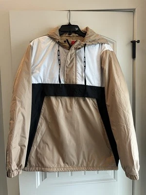 Chaqueta Guess Rex Colorblock Tostado Taupe Multi Acolchada Media Cremallera Para Hombre Talla Grande Foto 1 de 4