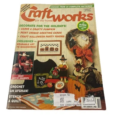 VTG Craftworks Magazine Oct 1990 Halloween Thanksgiving Christmas Animal Toys - Image 1 of 4