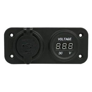 Enchufe Cargador USB 12V-24V y Voltímetro Batería Monitor Medidor de Voltaje Panel LED - Imagen 1 de 7