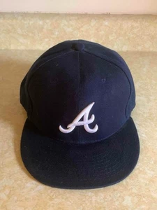 Atlanta Braves New Era MLB Authentic 59Fifty Navy Blue Fitted Hat Cap Size 7 3/8 - Bild 1 von 9