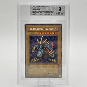 Yugioh BGS 9 Tri-Horned Dragon LOB-000 1st Edition North American Graded Card - Picture 1 of 4