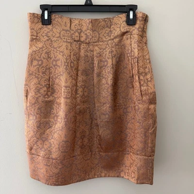 Minifalda BCBGMAXAZRIA Metálica Dorada Bronce Brocado Fiesta Cóctel Noche Foto 1 de 4