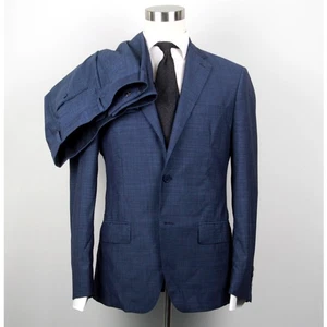 Calvin Klein Men's Suit Blue Solid Slim-Fit Wool 2-Pc Jacket Pants 40R E071042 - Picture 1 of 20