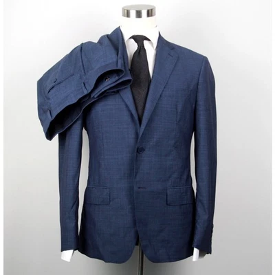 Calvin Klein Men's Suit Blue Solid Slim-Fit Wool 2-Pc Jacket Pants 40R E071042 - Image 1 of 4