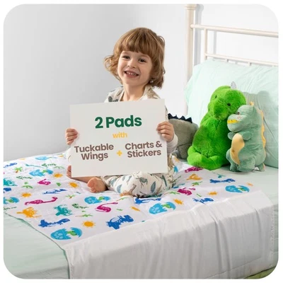 IMPROVIA® 幼儿床润湿垫 – 2 包 34x36 防水床垫 — 第 1/4 张图片