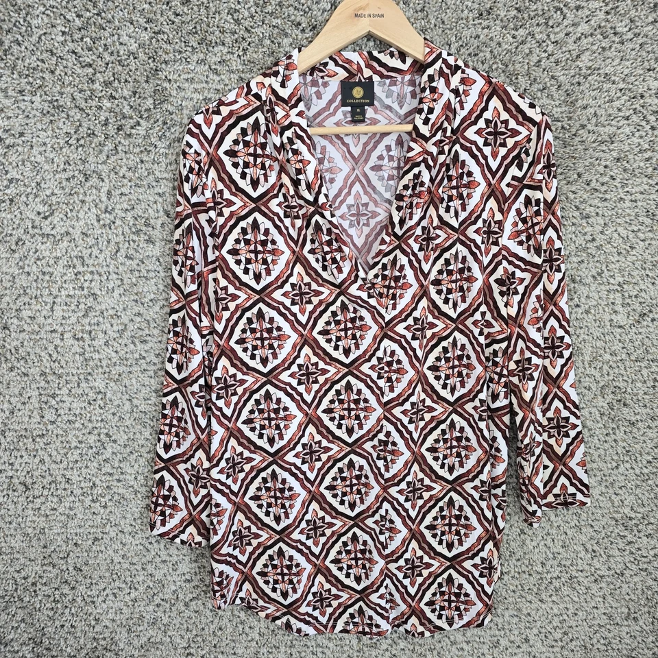 Blusa Top Mujer Colección JM Púrpura Cuello en V Elastizada Informal Damas Foto 1 de 4