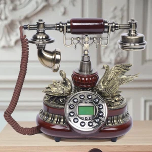 Pro Retrotelefon Antik Nostalgie Design Braun Telefon Dekoration Festnetztelefon - Zdjęcie 1 z 9