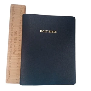 KJV Concord Wide Margin Reference Bible Black Edge-lined Goatskin Leather Gift - Imagen 1 de 24