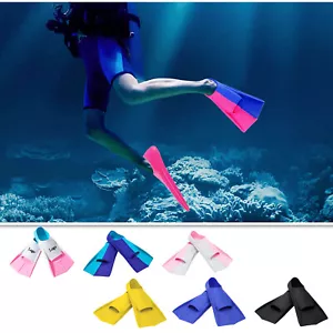 Swimming Fins Short Floating Flippers Silicone Swimming Short Fins For Kid Adult - Picture 1 of 12