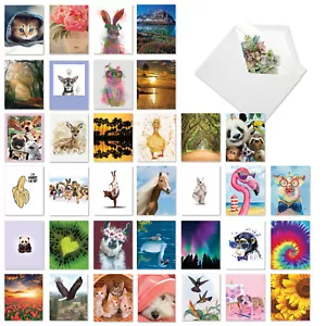 36 Asst'd Thank You Notes ed Set 4 x 5.12 Inch with Envelopes - Many Smiles - Picture 1 of 6