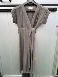 Paul And Joe Herringbone Tweed With Lurex Thread Wrap Dress - Picture 1 of 8