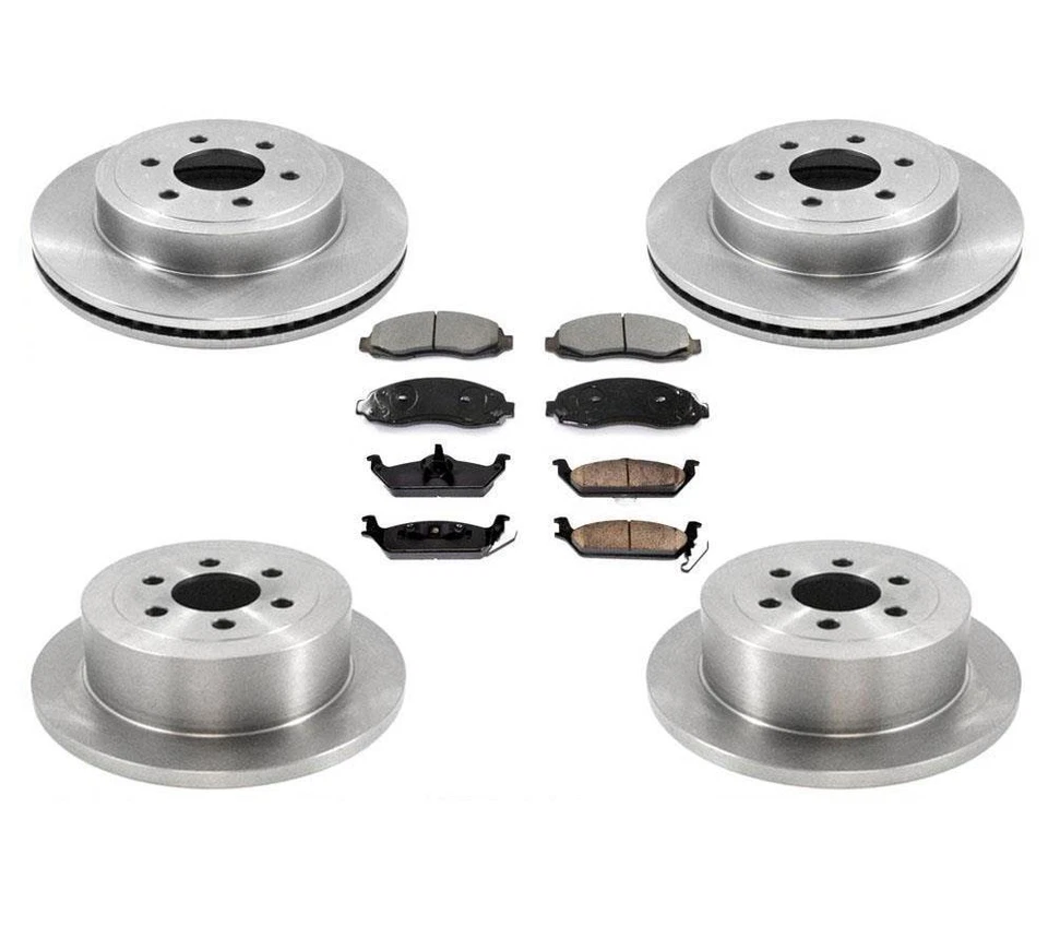 Front & Rear Brake Rotors Ceramic Brake Pads 6pc Kit for Dodge Dakota 2003-2004 — 第 1/1 张图片